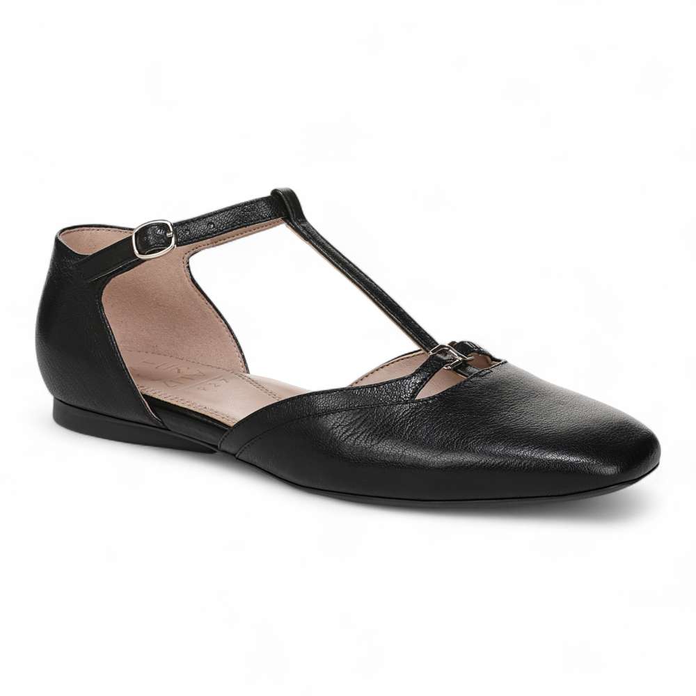Caresse Mary-Jane Flat - Black