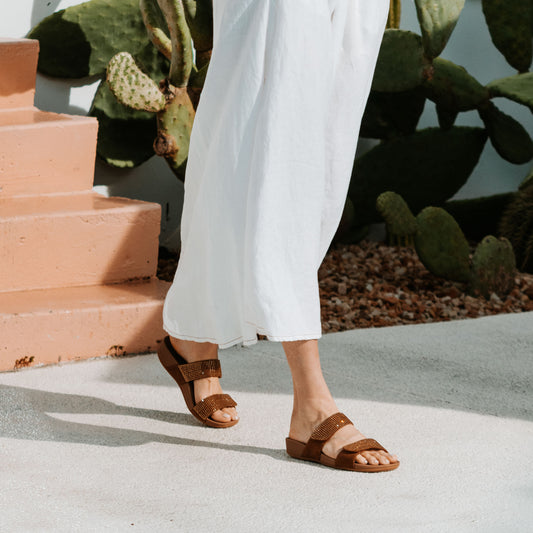 Lifestyle image for Avoca Slide Sandal - Champagne Rhinestone