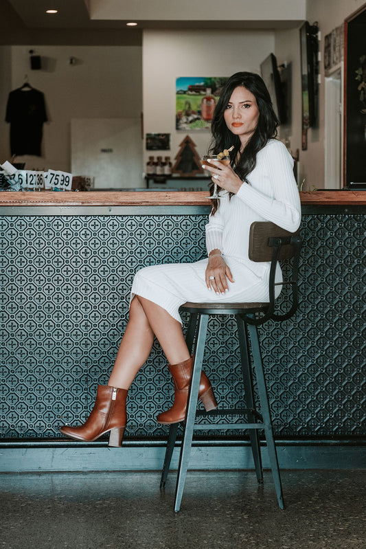 Lifestyle image for Kalina Ankle Bootie - Cider Spice Brown