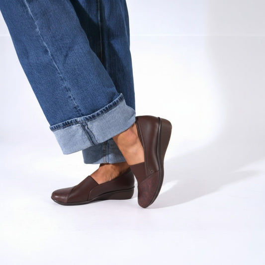 Lifestyle image for Naples Wedged Loafer - Espresso Angle