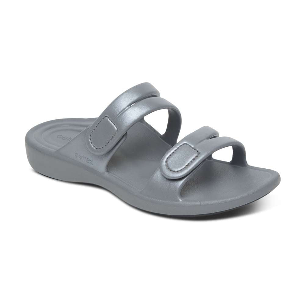 Janey Sport Slide - Grey