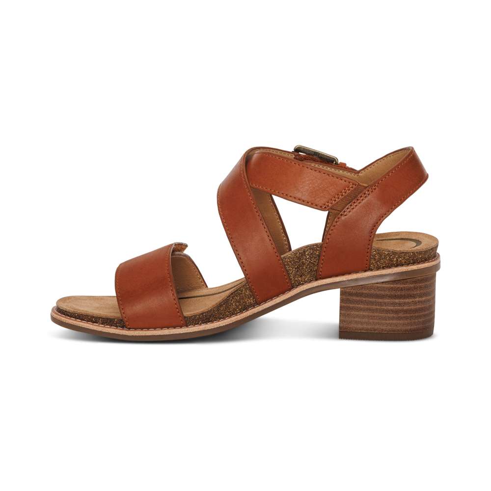 Kristin Arch Support Block Heel - Cognac