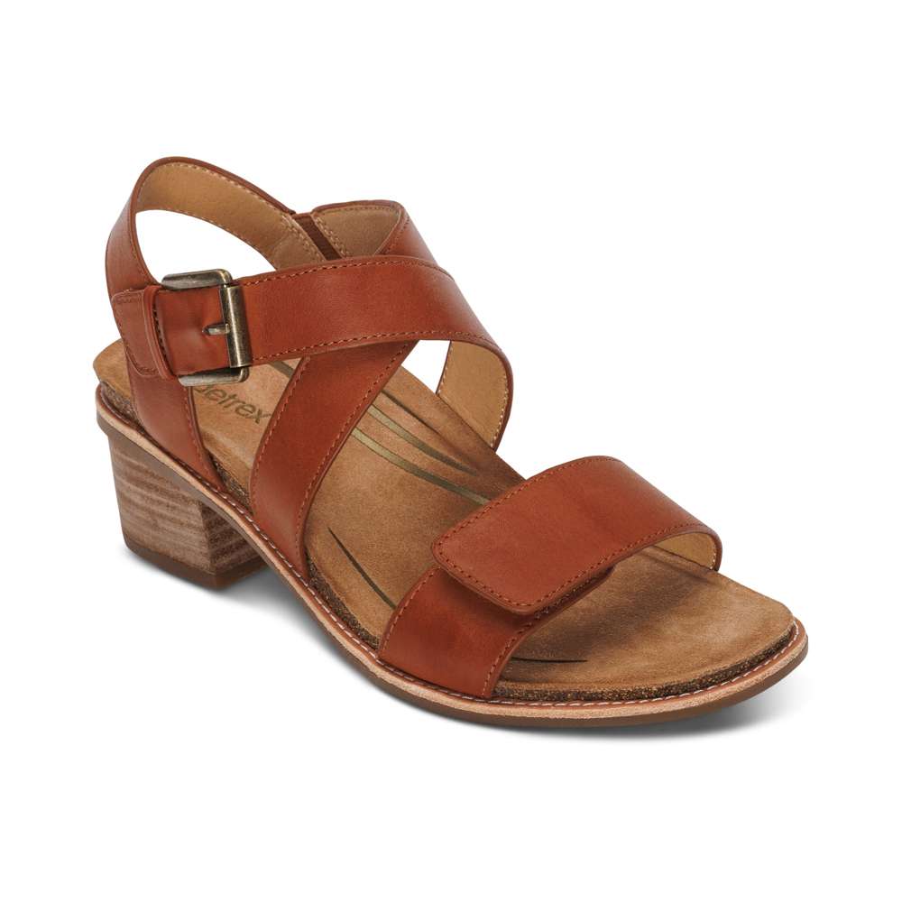Kristin Arch Support Block Heel - Cognac