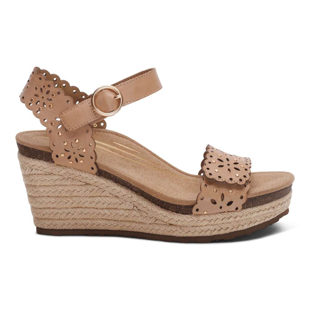 Sydney Espadrille Wedge - Sand Cutout