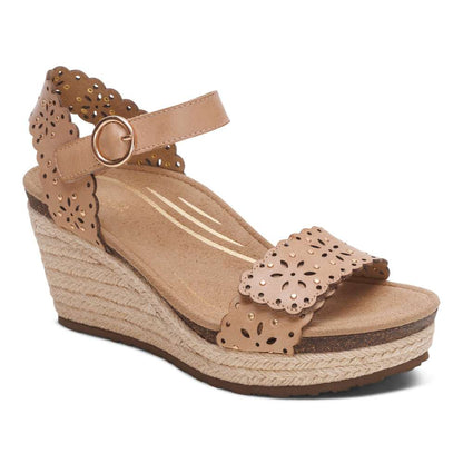 Sydney Espadrille Wedge - Sand Cutout
