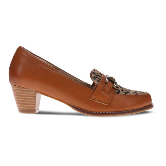 Happy Block Heel - Tan Leopard