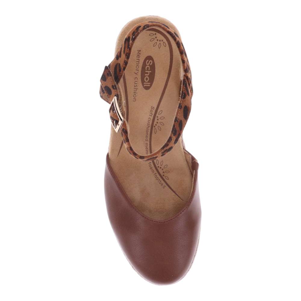 Mona Wedge - Dark Tan/Leopard