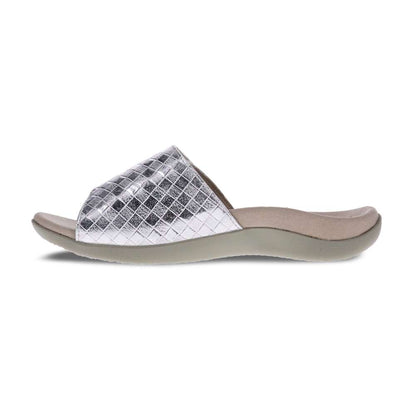 Samos Weave Slide Sandal - White/Silver