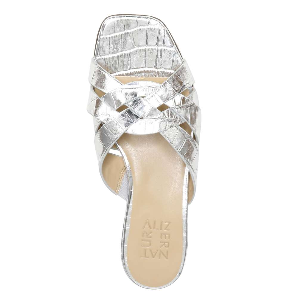 Ashford Slide Sandal - Silver Croc