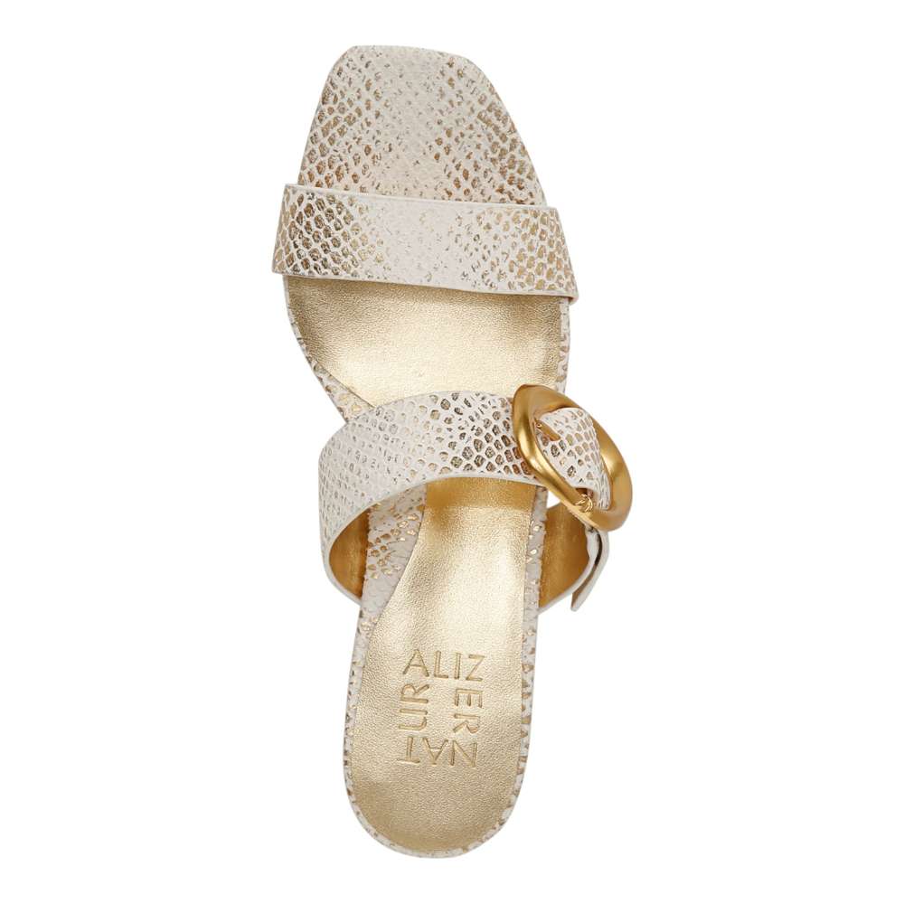 Ida Dress Sandal - White/Gold Snake