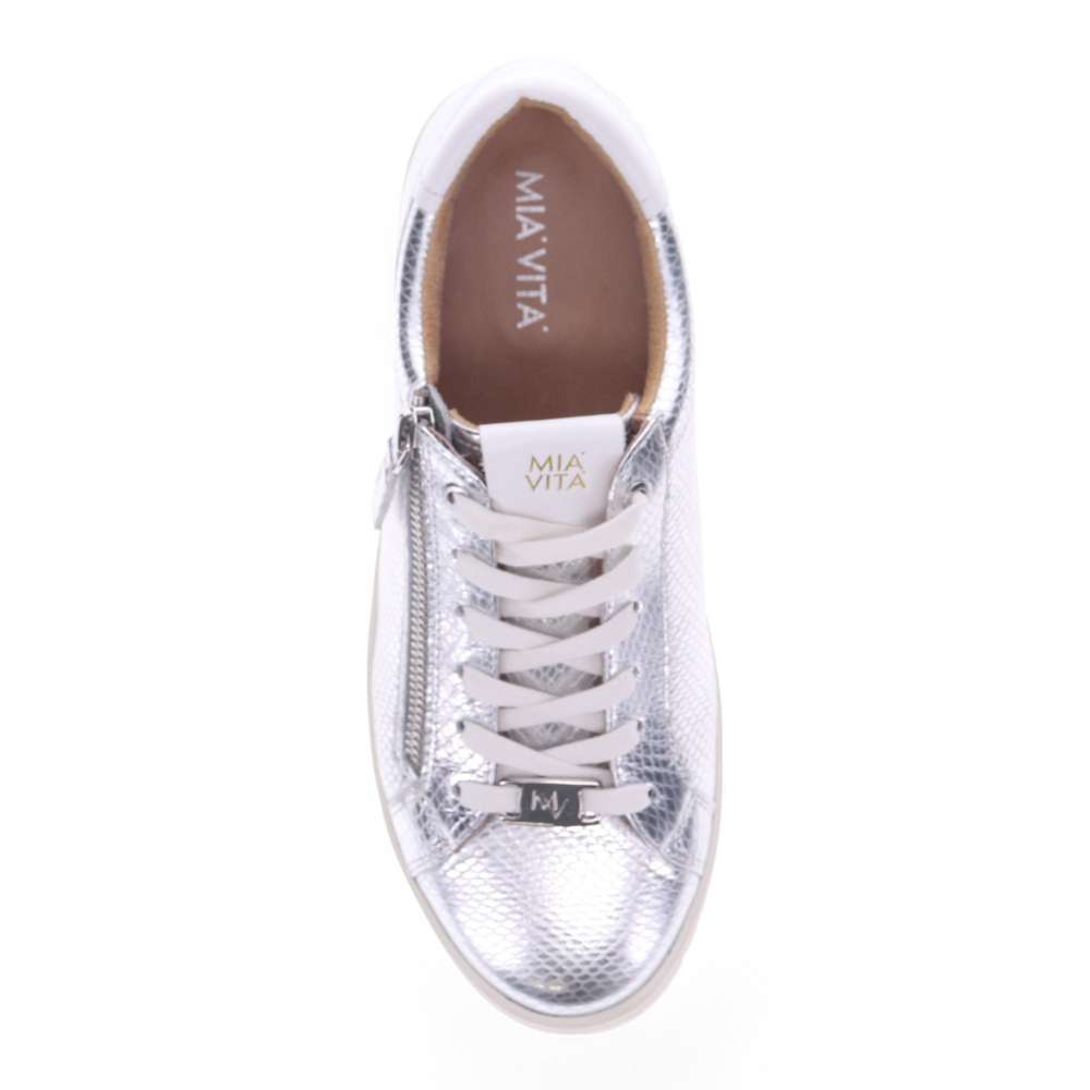 Luna Lace-Up Sneaker - Silver Snake