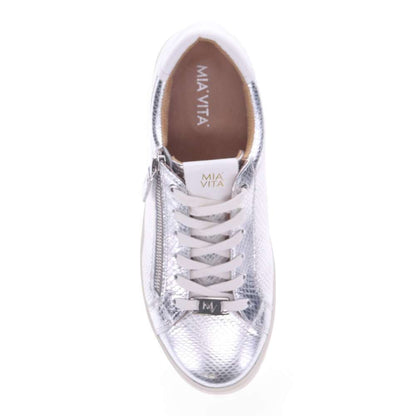 Luna Lace-Up Sneaker - Silver Snake