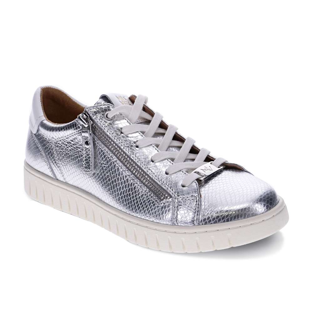 Luna Lace-Up Sneaker - Silver Snake