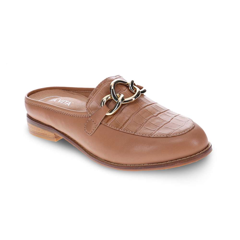 Trudy Mule - Latte/Latte Croc