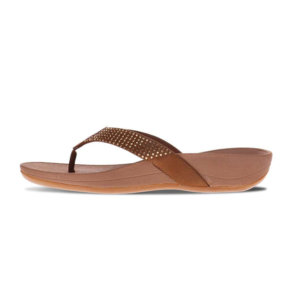 Allora Toe Post Sandal - Bronze Rhinestone