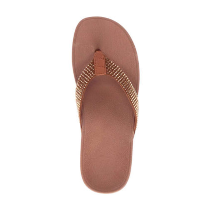 Allora Toe Post Sandal - Bronze Rhinestone