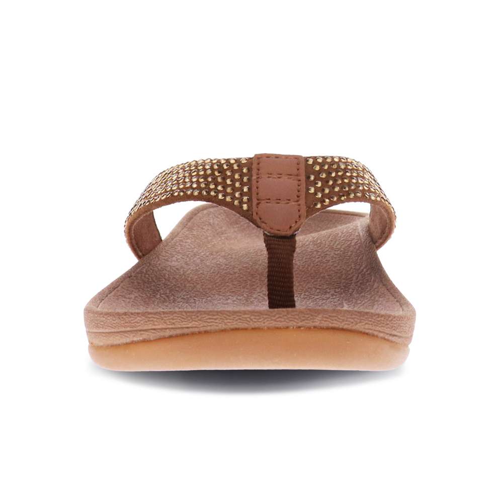 Allora Toe Post Sandal - Bronze Rhinestone