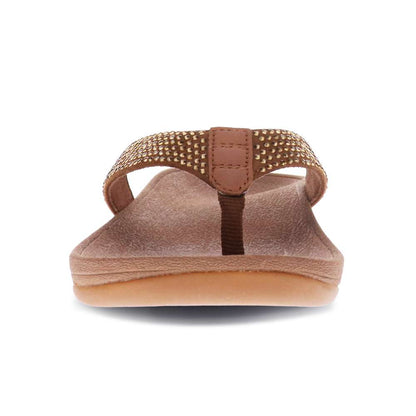 Allora Toe Post Sandal - Bronze Rhinestone
