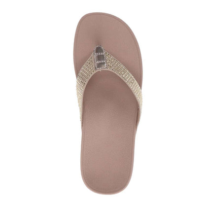Allora Toe Post Sandal - Champagne Rhinestone