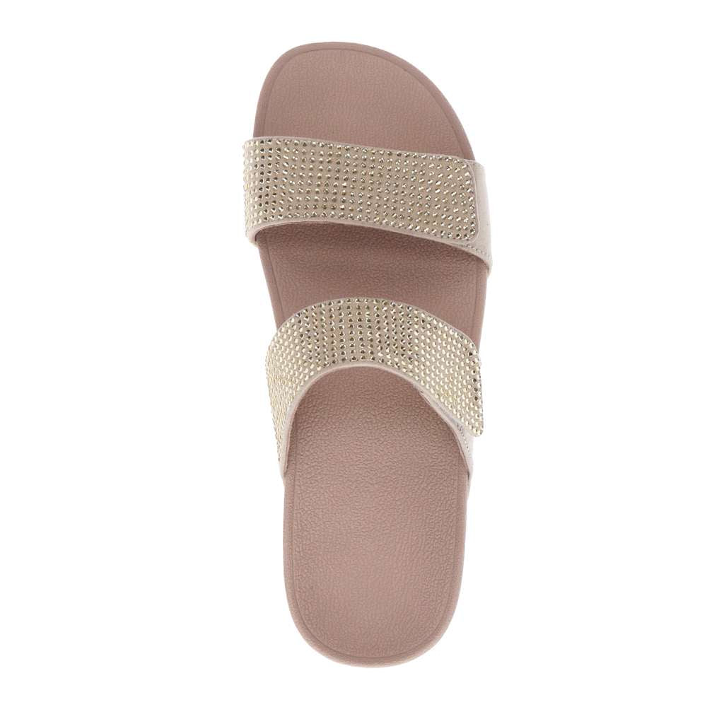 Avoca Slide Sandal - Champagne Rhinestone