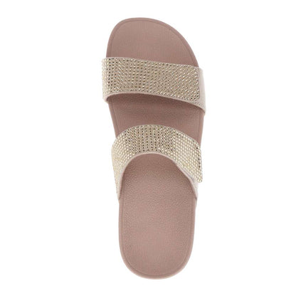 Avoca Slide Sandal - Champagne Rhinestone