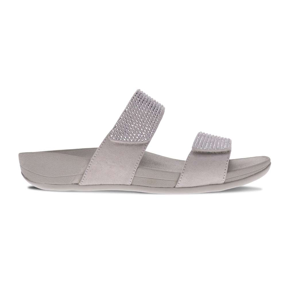 Avoca Slide Sandal - Silver Rhinestone