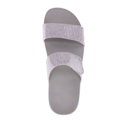 Avoca Slide Sandal - Silver Rhinestone