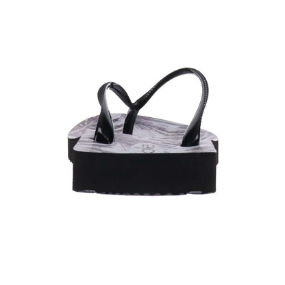 Venice Print Women's Toe Post Sandal - Palm Black