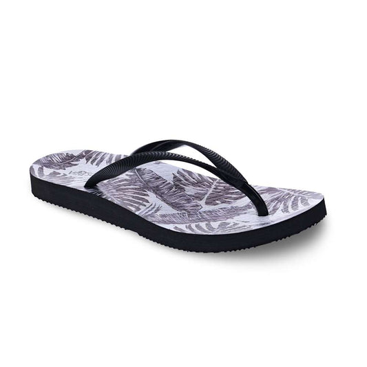 Venice Print Women's Toe Post Sandal - Palm Black