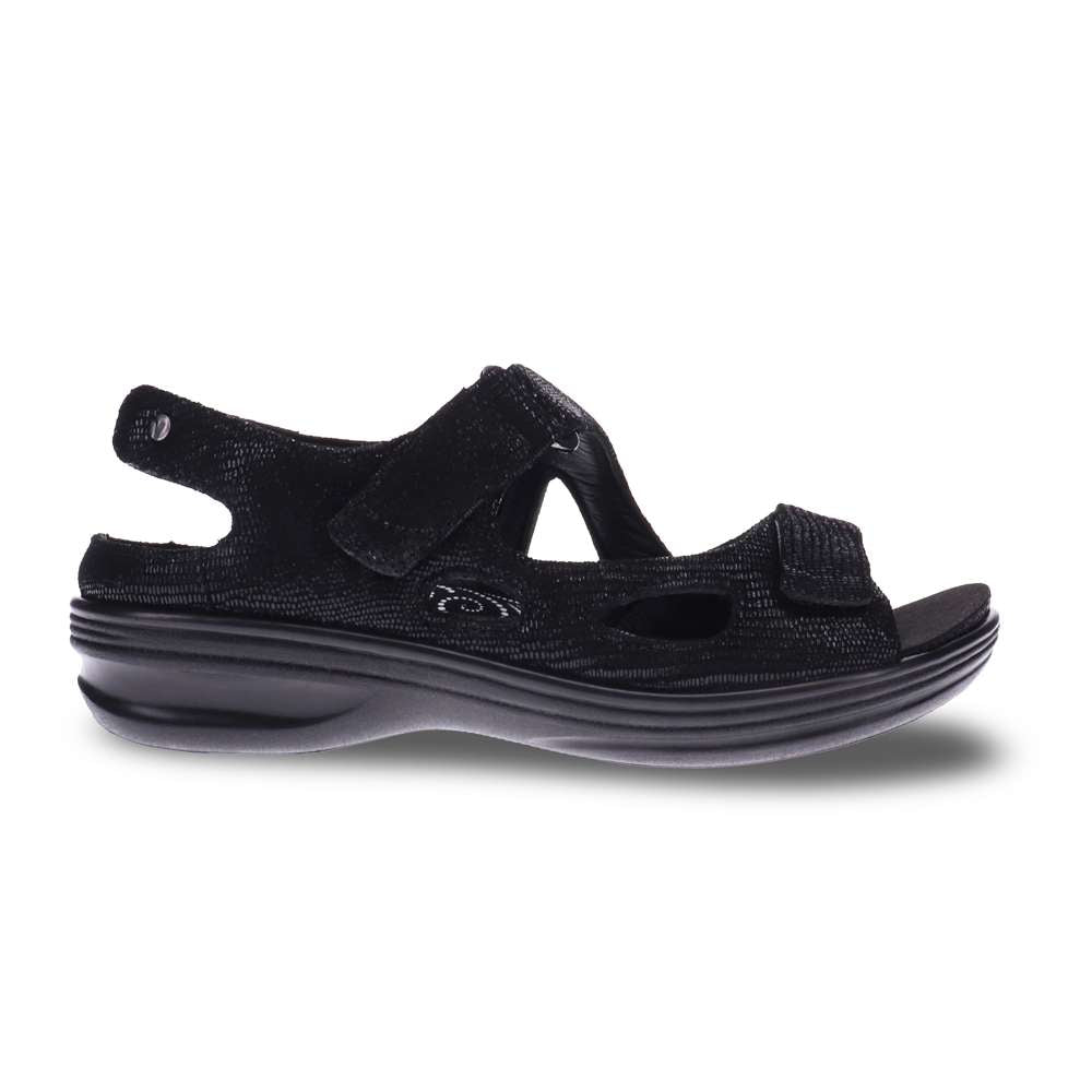 Astoria Sandal - Black Lizard