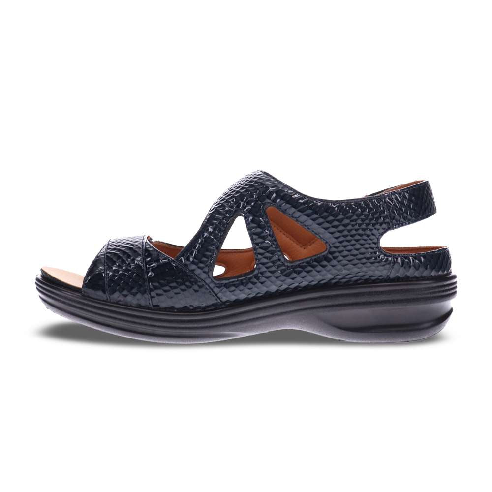Astoria Sandal - Navy Snake