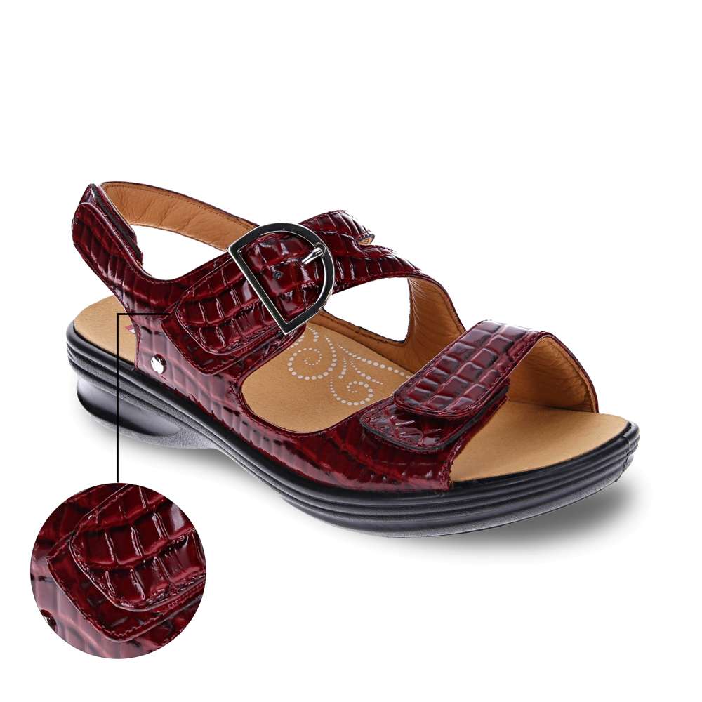 Barcelona Back Strap Sandal - Red Croc