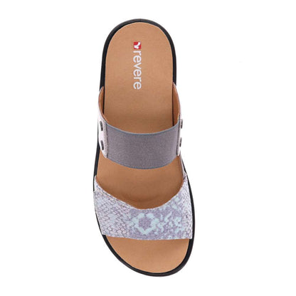 Ibiza Slide - Gunmetal/ Teal Snake