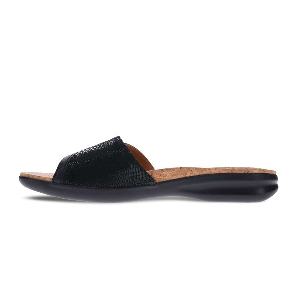Macau II Slide Sandal - Black Lizard