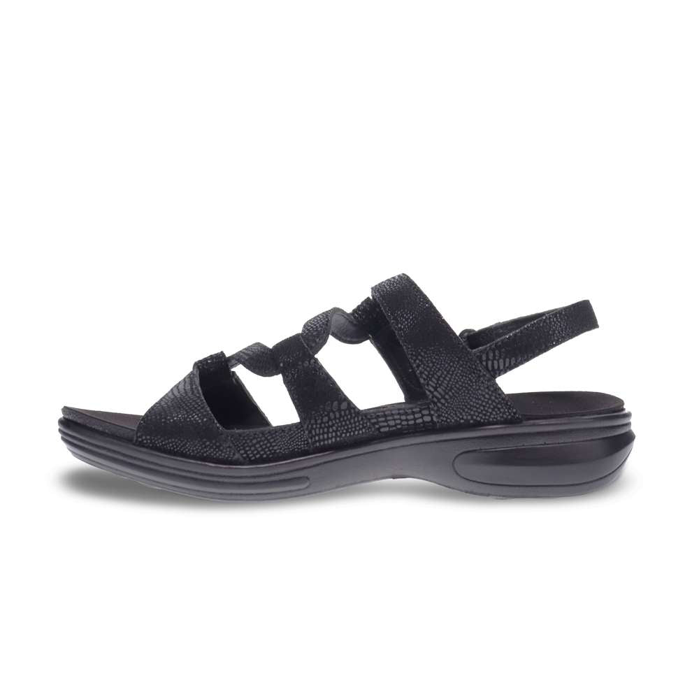 Miami Adjustable Sandal - Black Lizard