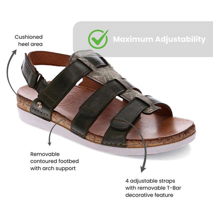 Santorini Gladiator Sandal - Khaki