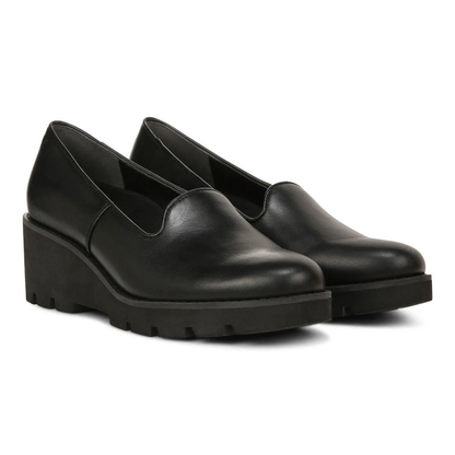 Willa Wedge - Black Leather