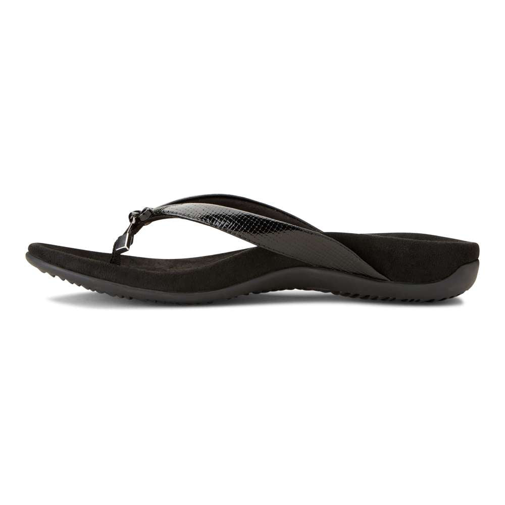 Bella Toe Post Sandal - Black Lizard
