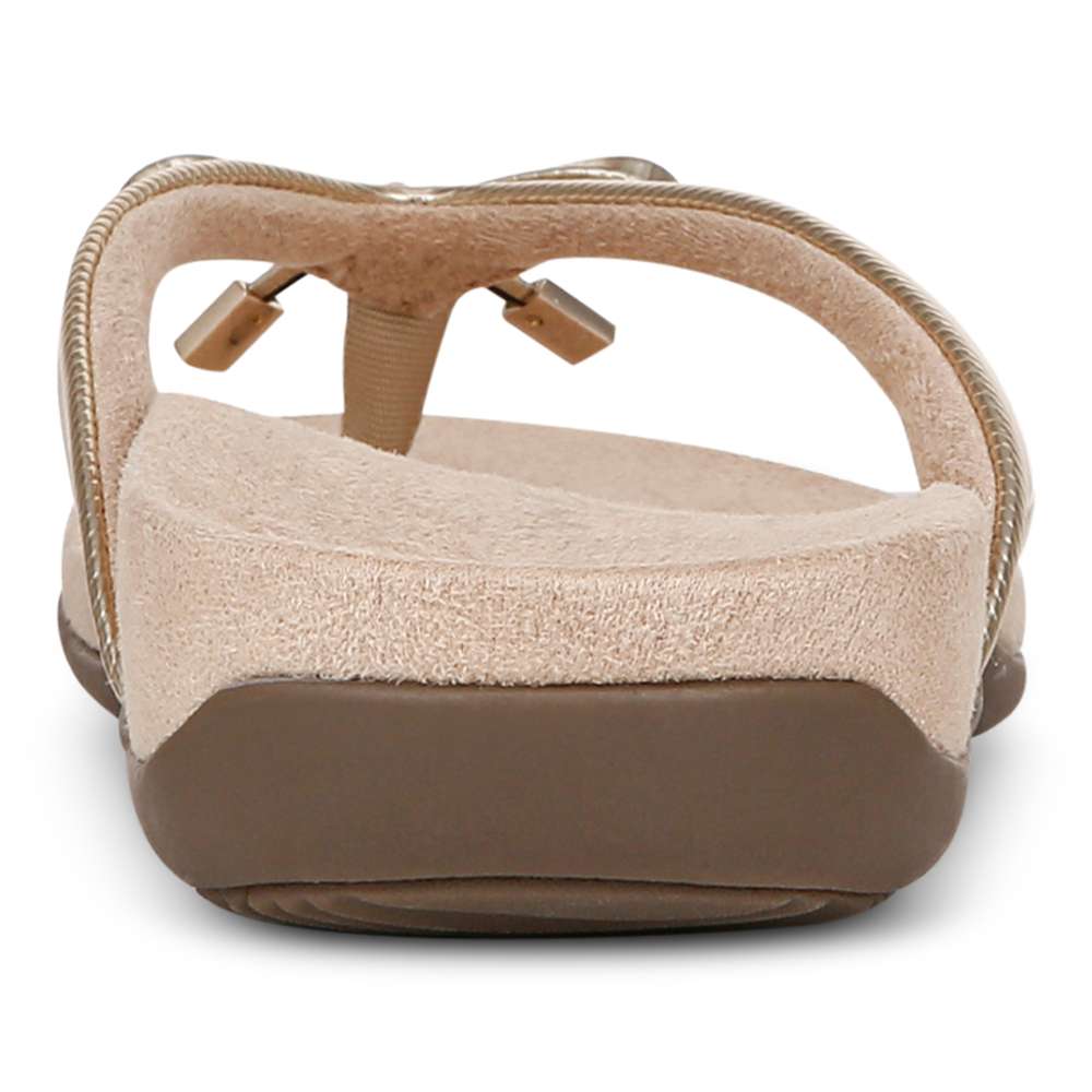 Bella Toe Post Sandal - Gold Ribbed
