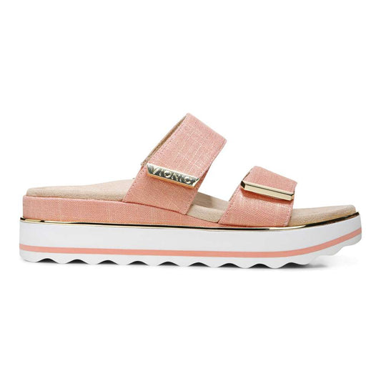 Brandie Flatform Slide Sandal - Papaya Linen