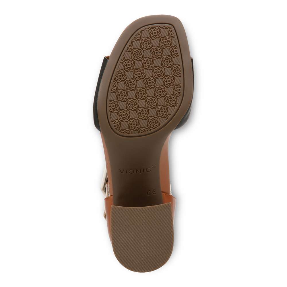 Chardonnay Heeled Sandal - Tan/Black/Cream