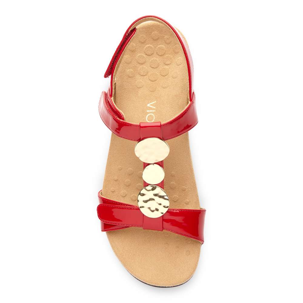 Farra Adjustable Sandal - Red Patent