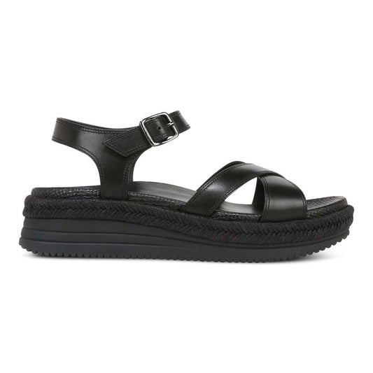 Mar Platform Sandal - Black Leather