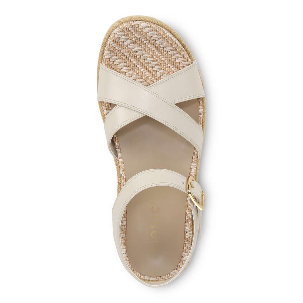 Mar Platform Sandal - Cream Leather