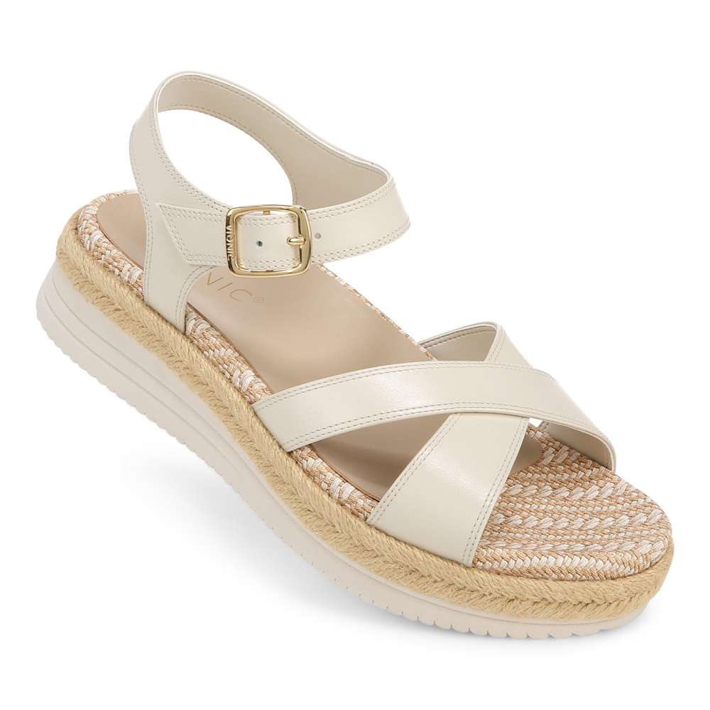 Mar Platform Sandal - Cream Leather