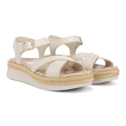 Mar Platform Sandal - Cream Leather