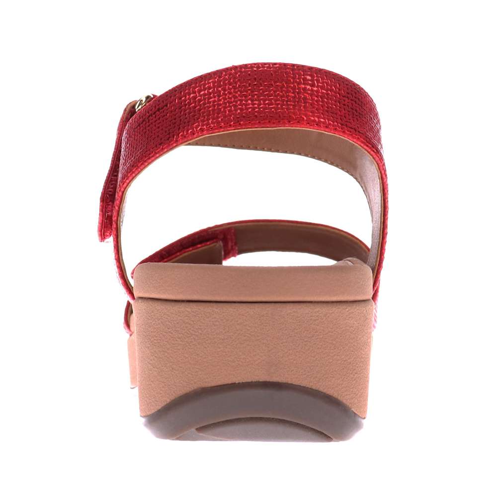 Raz Metallic Wedge Sandal - Cherry