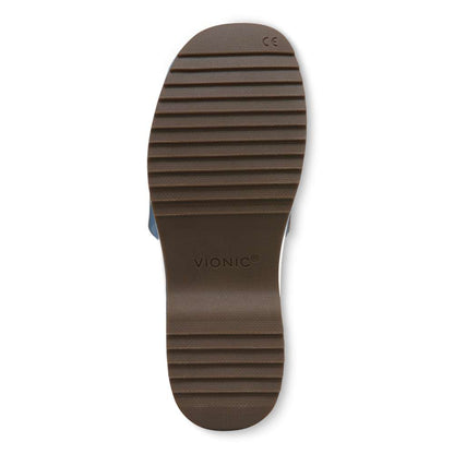 Trista Flatform Slide - Blue Shadow Patent
