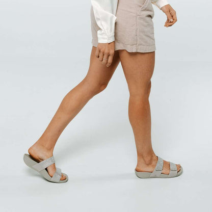 Avoca Slide Sandal - Silver Rhinestone