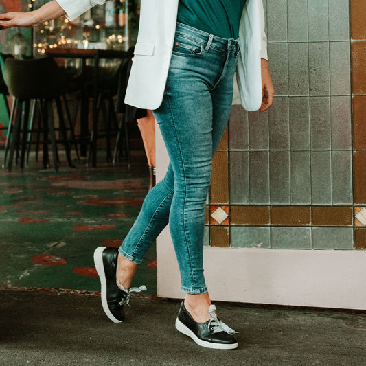 Lifestyle image for Bridgette Slip-On Sneaker - Black Leather